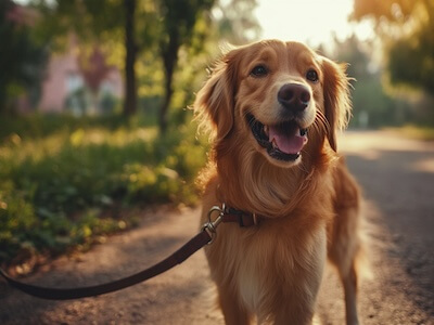 Dog enjoying a personalized walk